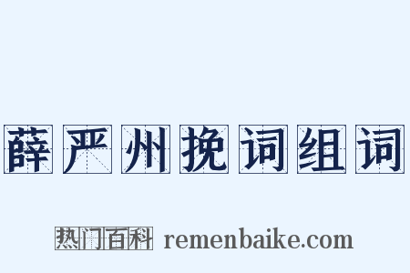 薛严州挽词组词是什么意思的图片